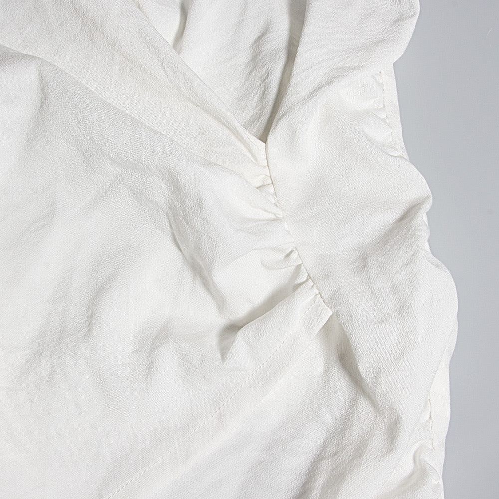 WHITE WRAP SHIRT DRESS