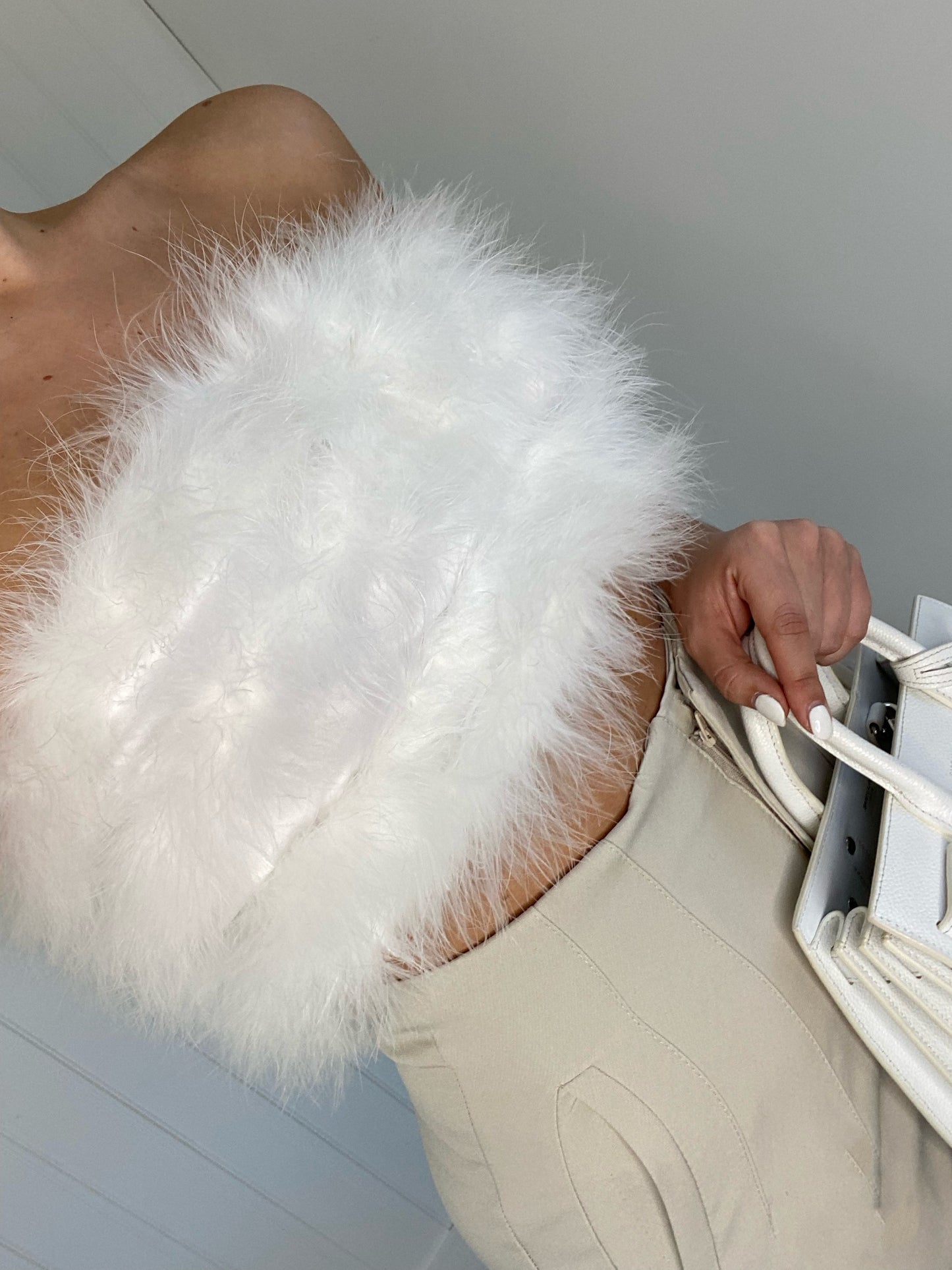 FEATHER BUST BANDEAU CROP TOPS
