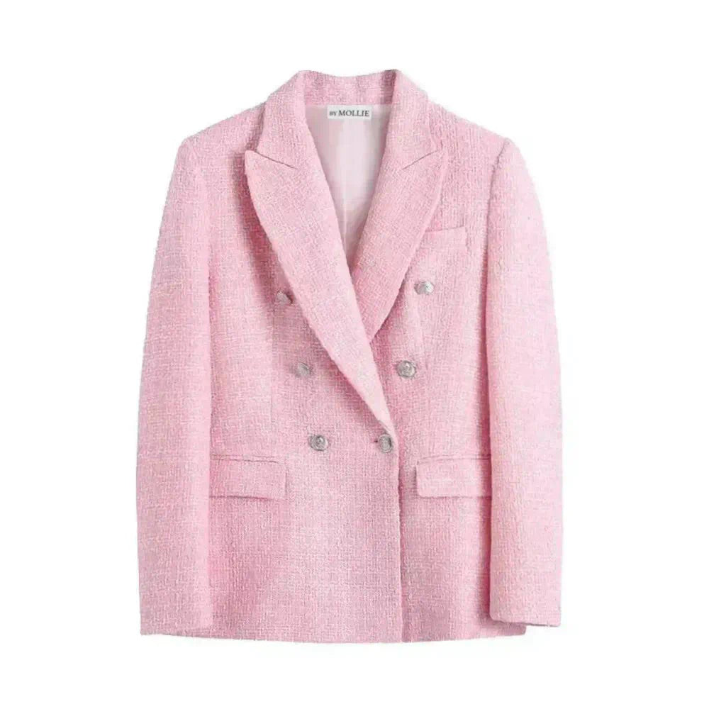 BABY PINK TWEED BLAZER AND SKORT CO-ORD