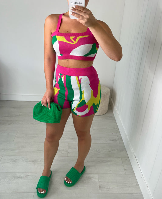 MULTICOLOUR SWIRL KNIT CO-ORD