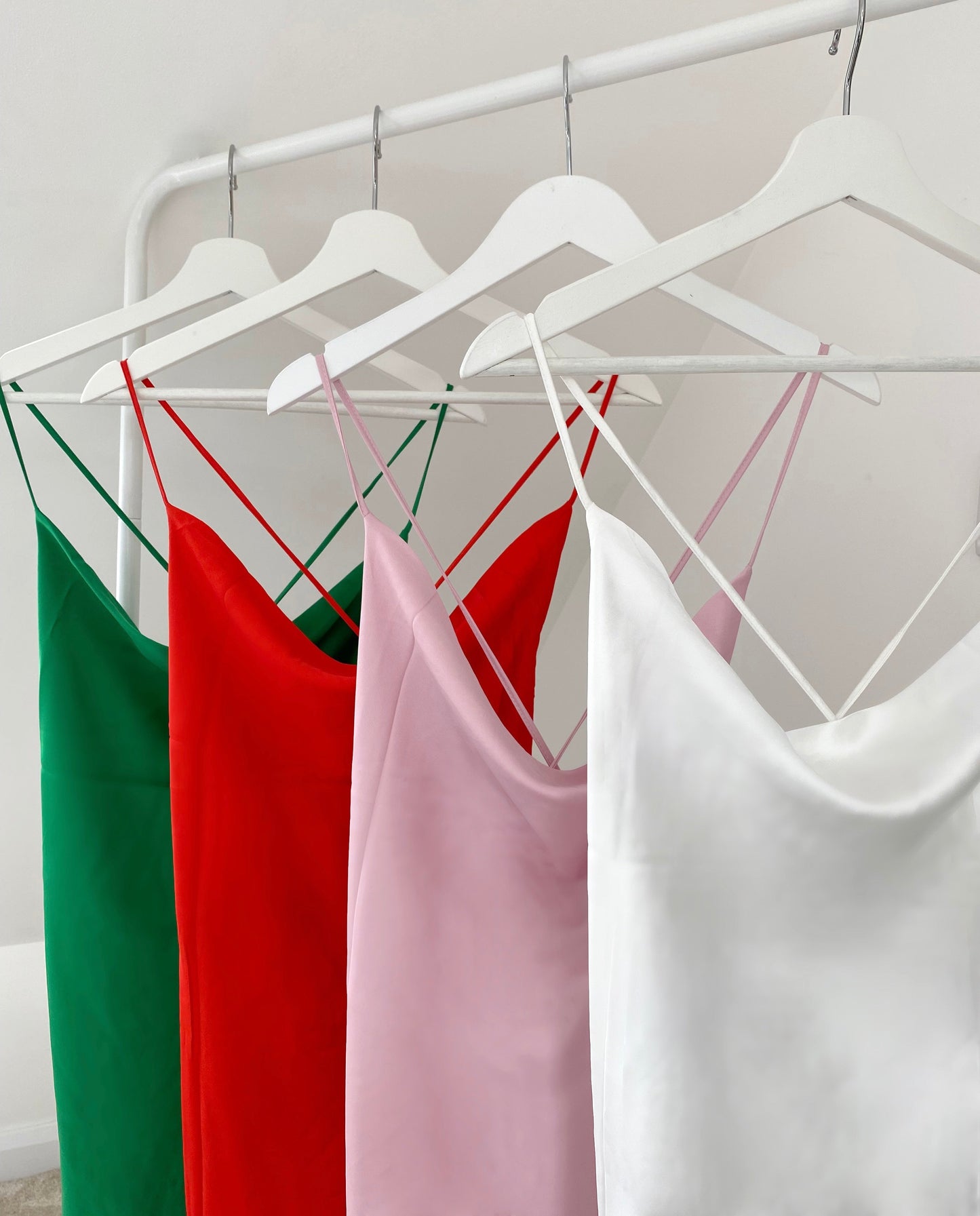 BABY PINK SATIN CROSS BACK MINI DRESS