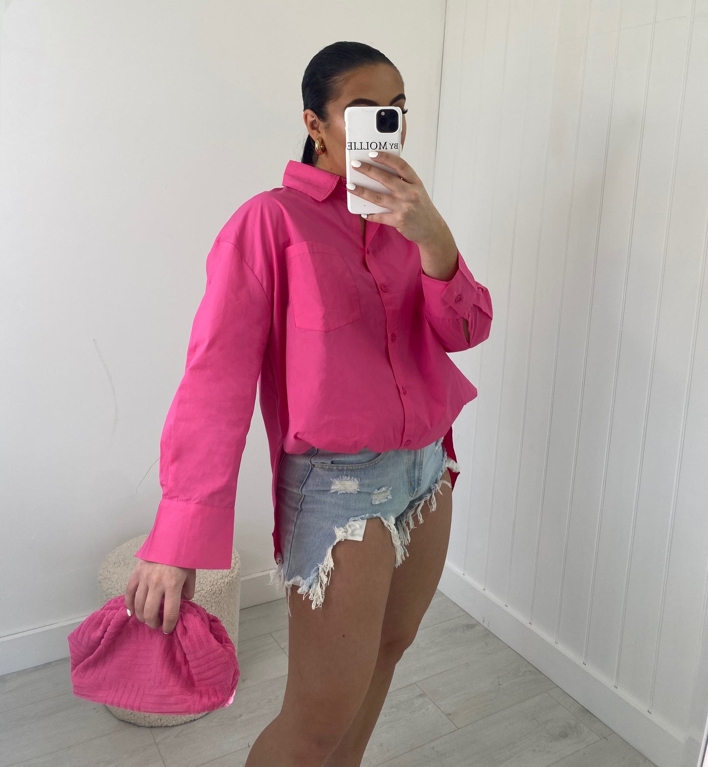 HOT PINK OVERSIZED SHIRT