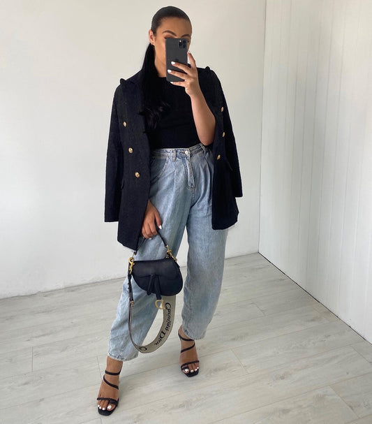 BLACK TWEED BLAZER