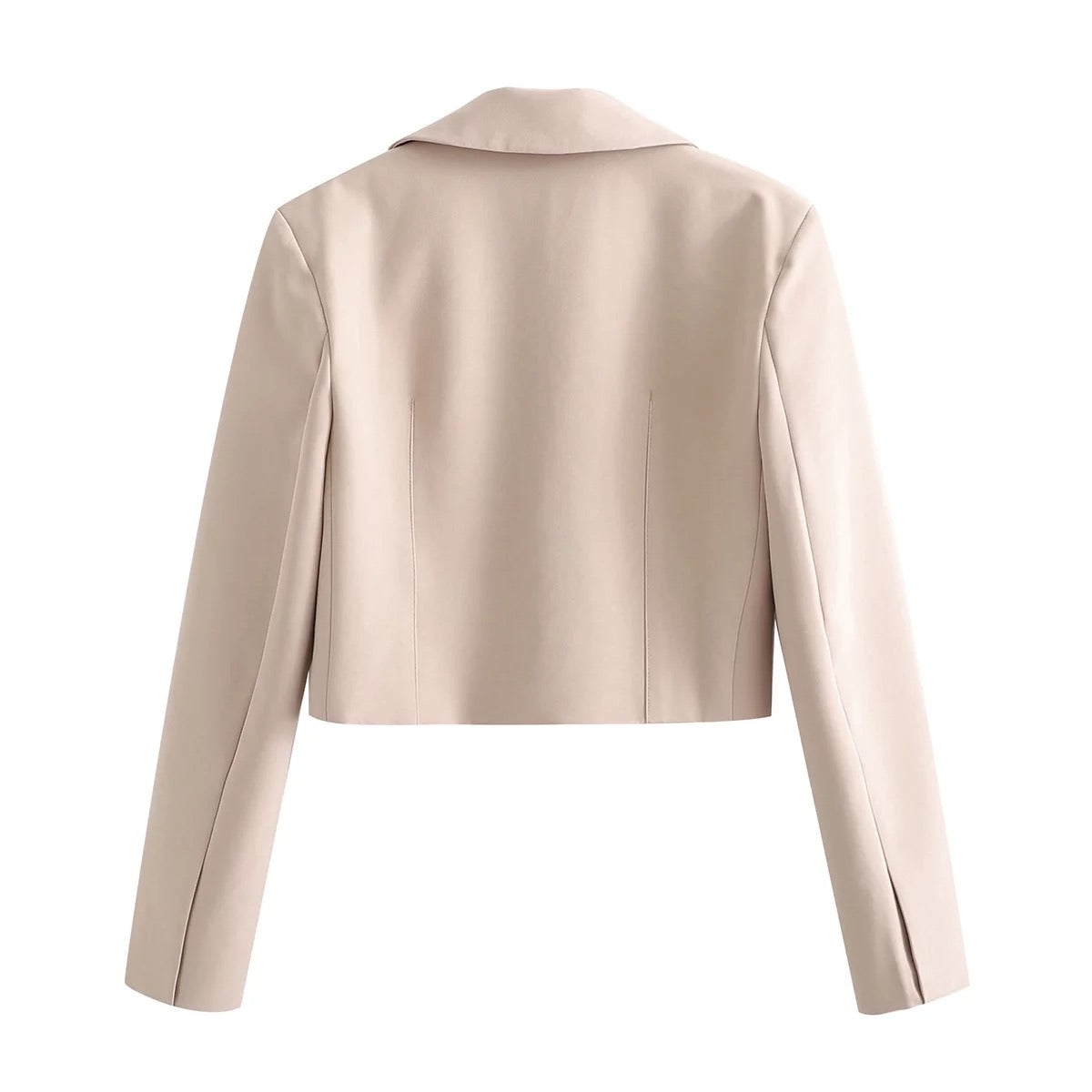 NUDE CROP BLAZER AND MINI SKIRT CO-ORD