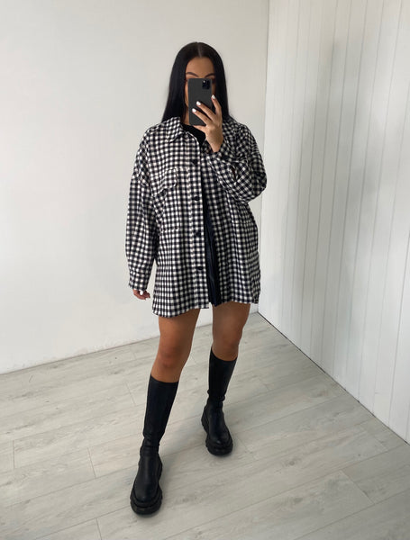 GINGHAM CHECK OVERSIZED SHIRT