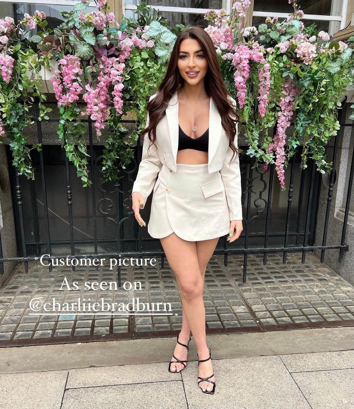 CREAM CROP BLAZER AND MINI SKIRT CO-ORD