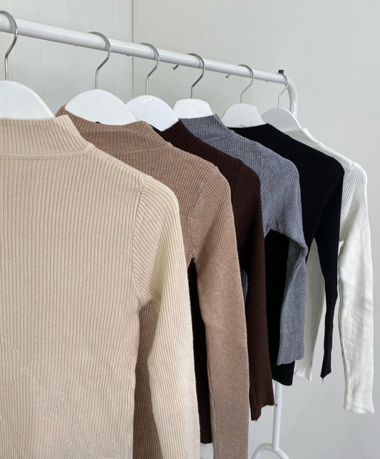 BASIC HIGH NECK KNIT ROLL NECK