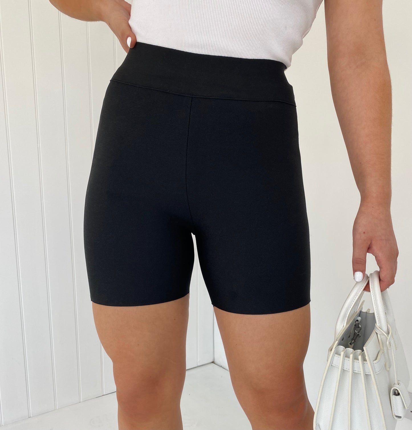 HIGH WAIST BANDAGE CYCLING SHORTS