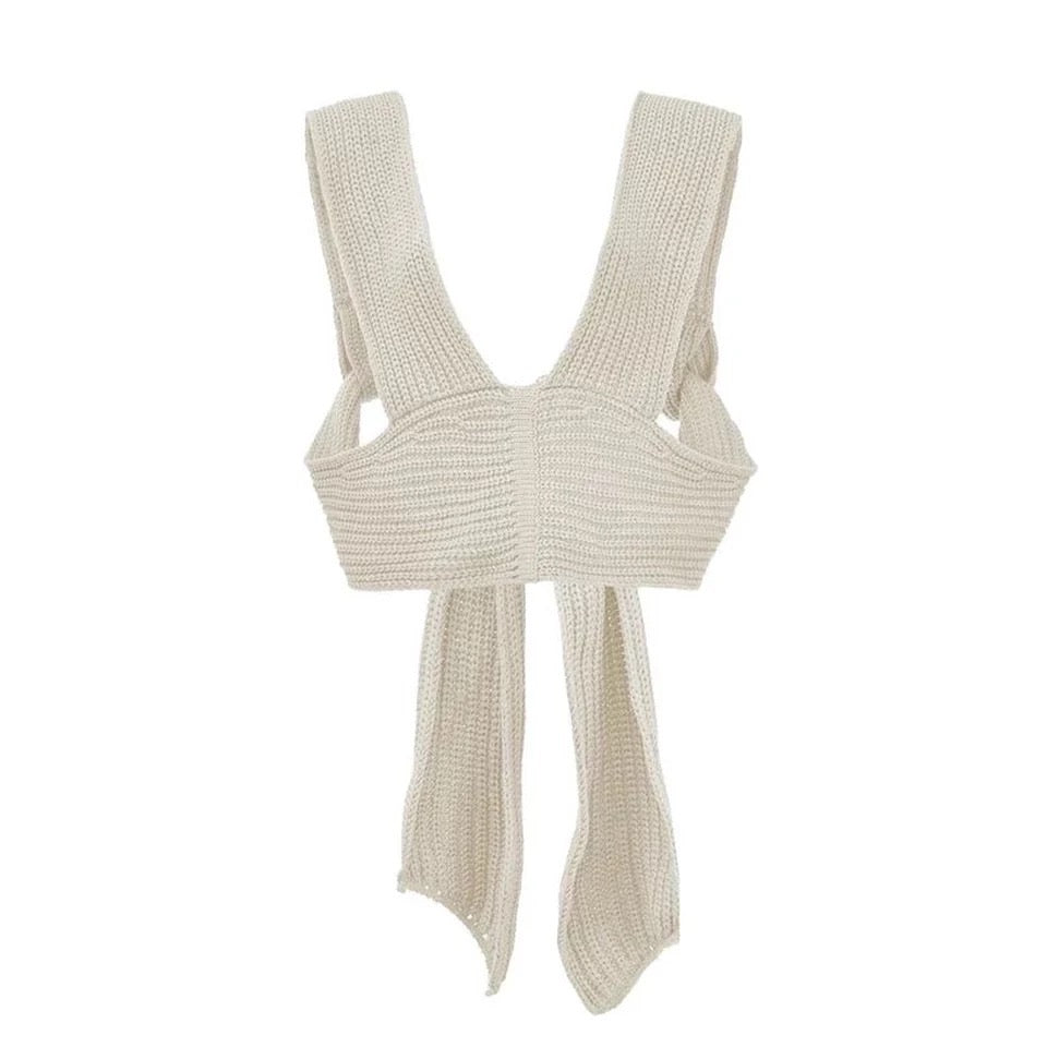 KNIT WRAP MULTIWEAR CROP TOP