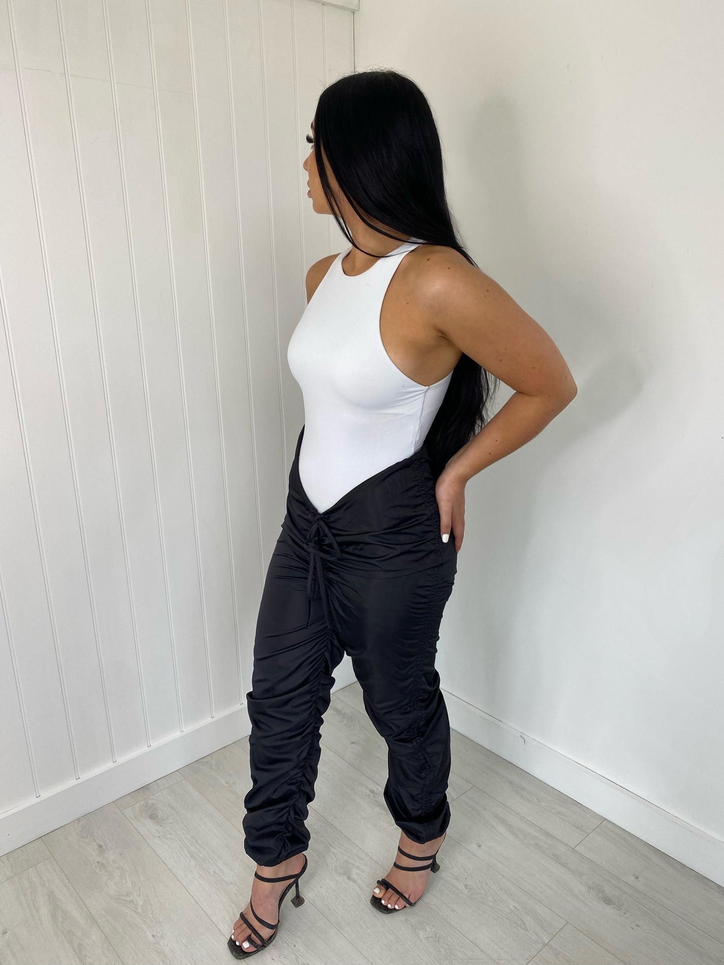 RUCHED HIGH WAIST CARGO TROUSER
