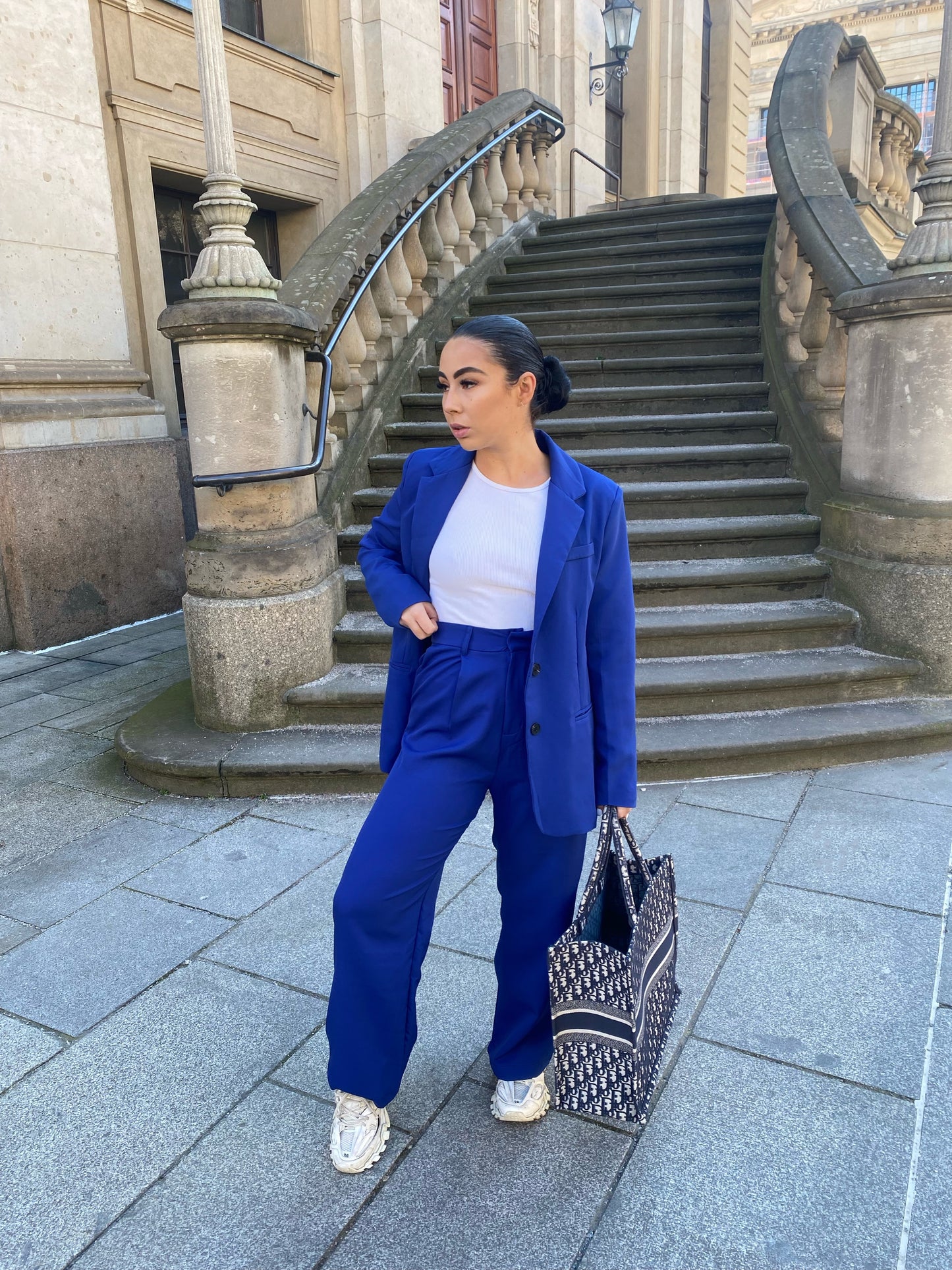 NAVY BLUE DARTED TROUSERS
