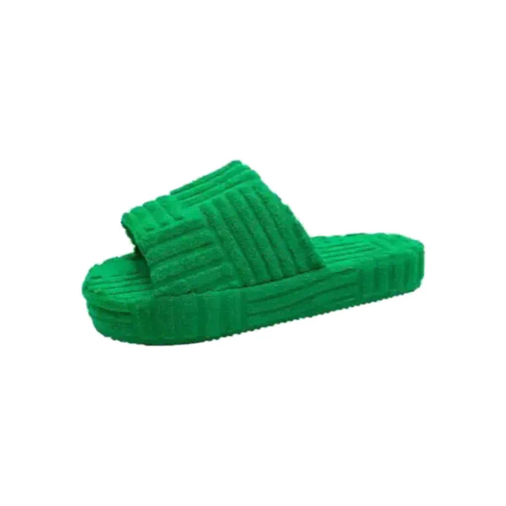 GREEN TOWELLING SLIDER