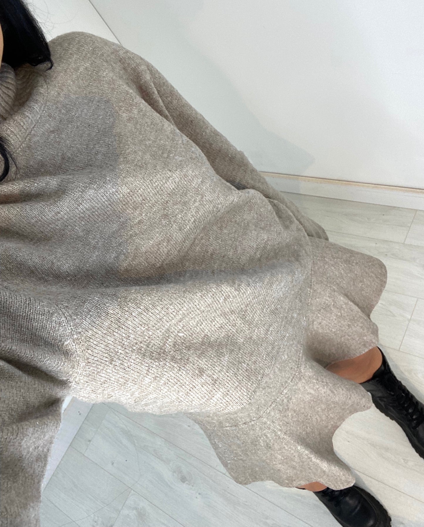 TAUPE KNIT JUMPER AND MINI SKIRT CO-ORD
