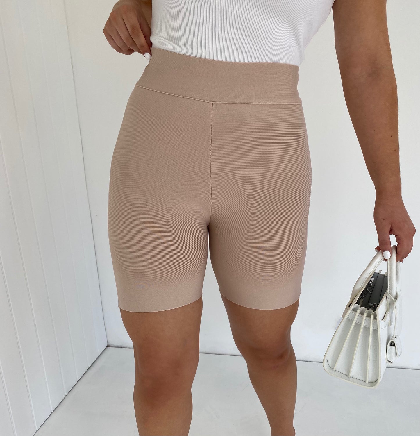 HIGH WAIST BANDAGE CYCLING SHORTS