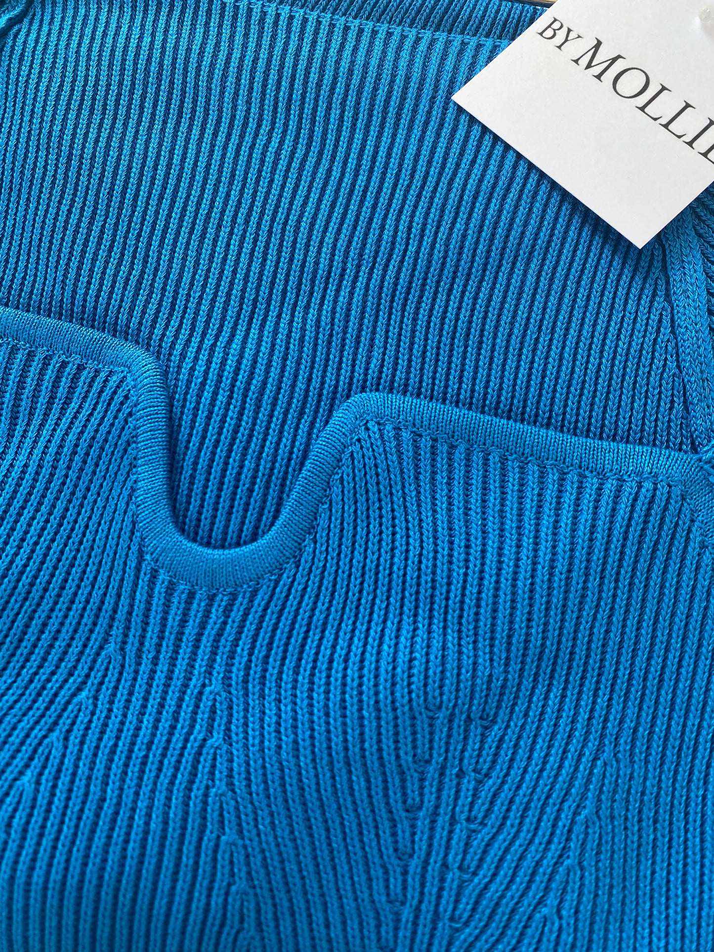 COBALT BLUE SWEETHEART KNIT TOP