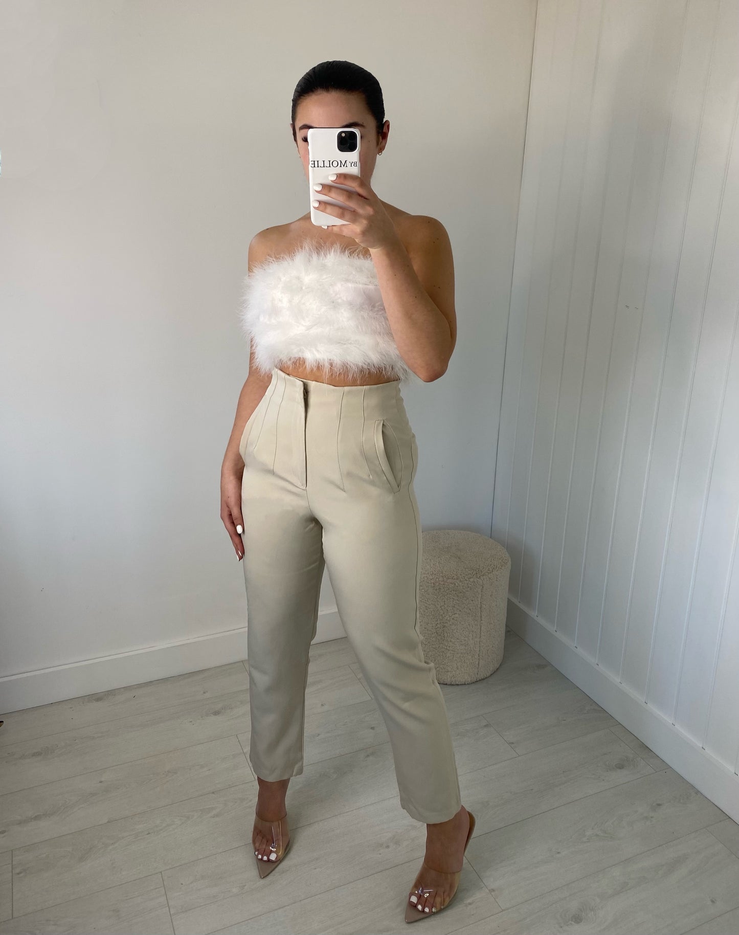 FEATHER BUST BANDEAU CROP TOPS