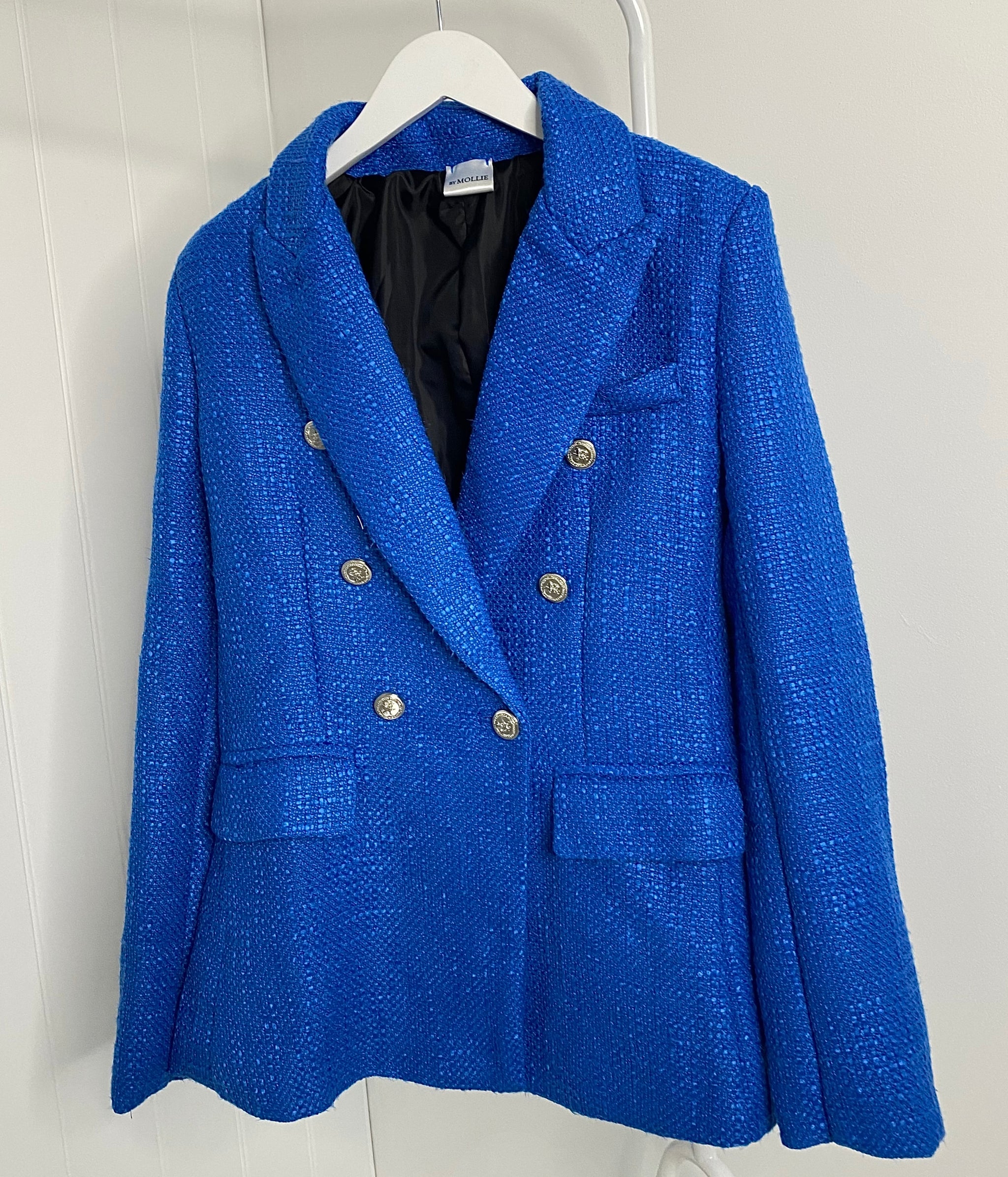 ROYAL BLUE TWEED BLAZER – bymollie