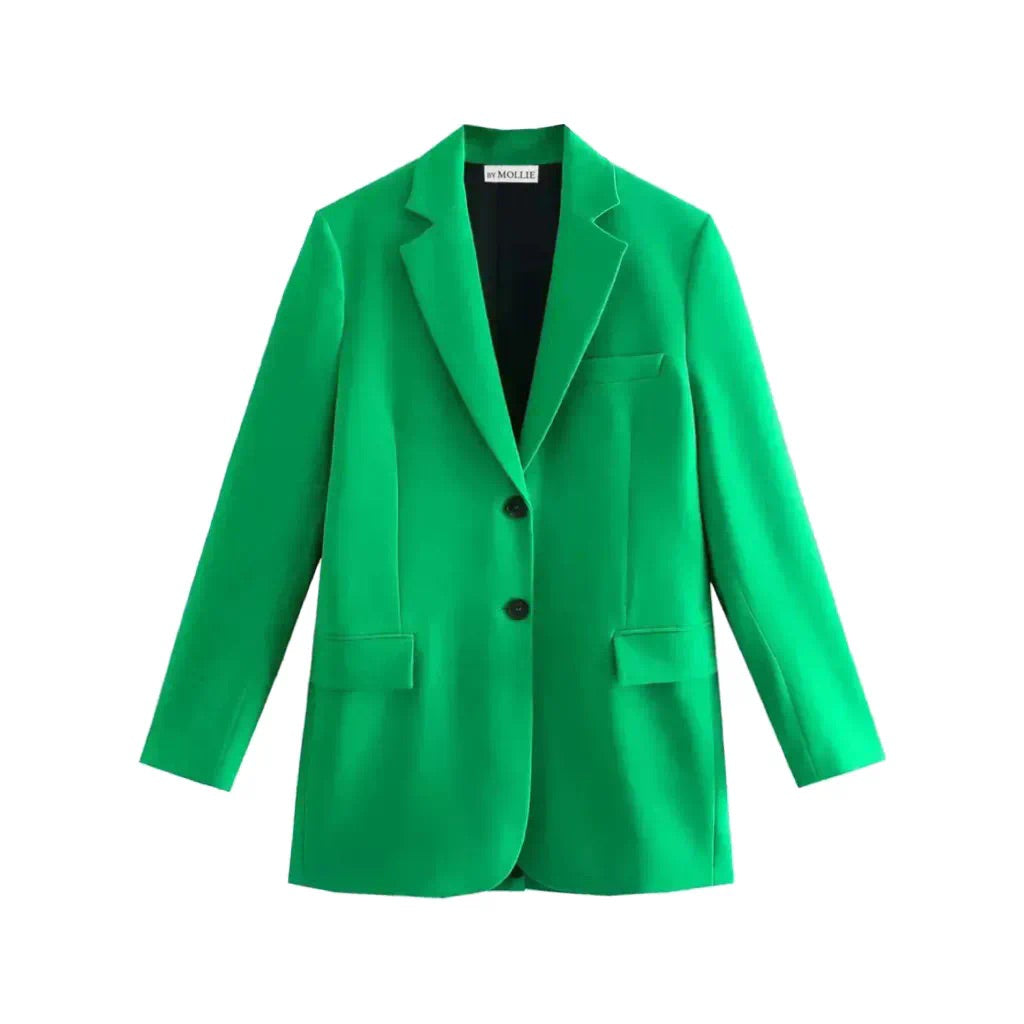GREEN OVERSIZED BLAZER AND SPLIT MINI SKIRT CO-ORD