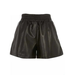 Leather-like flared shorts Girl, Black