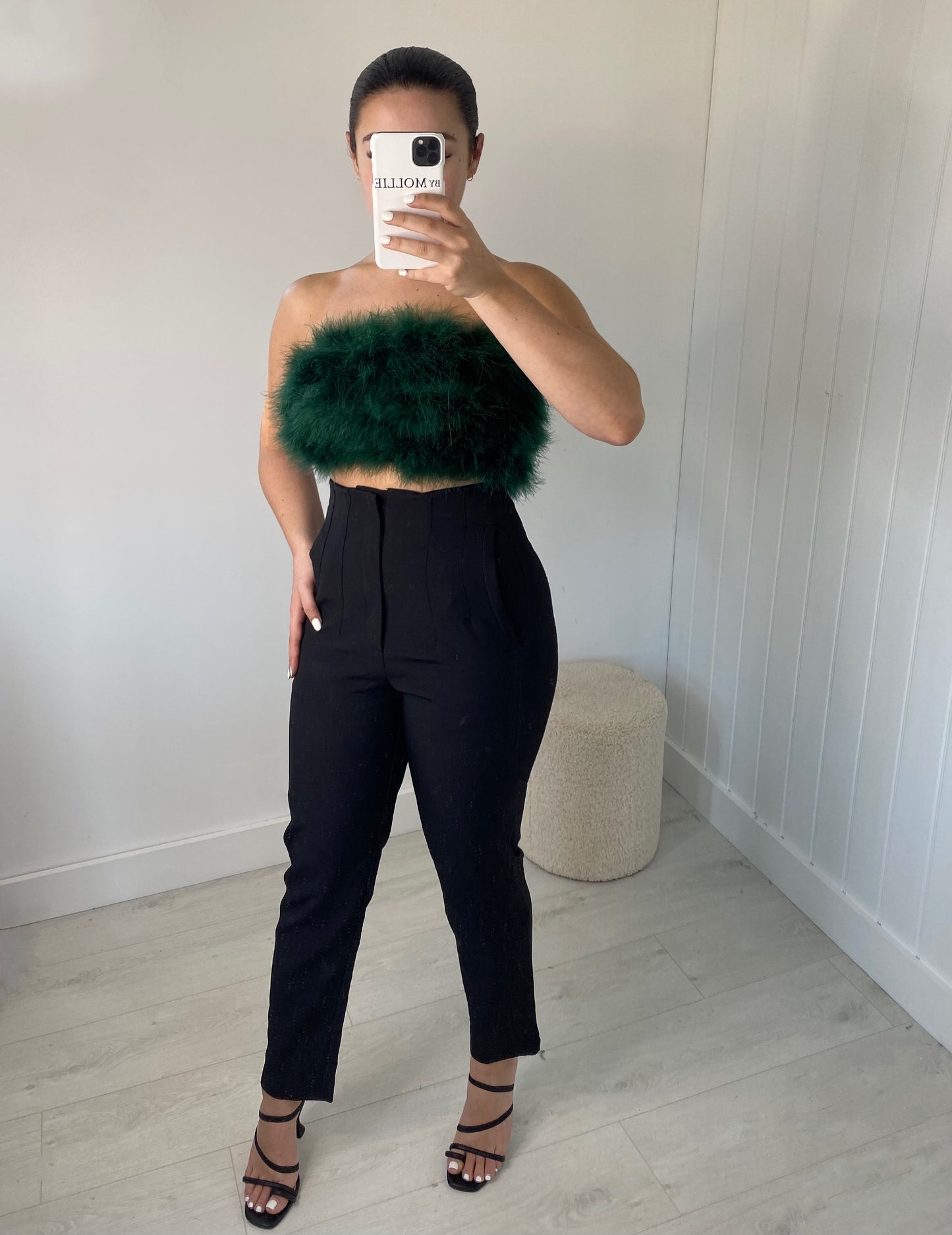 FEATHER BUST BANDEAU CROP TOPS
