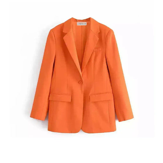 ORANGE OVERSIZED SHOULDER PADDED BLAZER