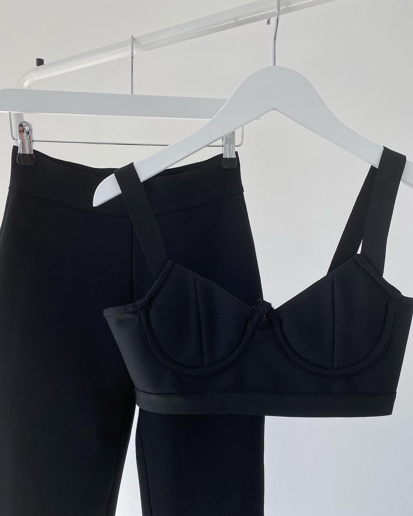 BLACK BANDAGE BRALET AND FLARE TROUSER CO-ORD