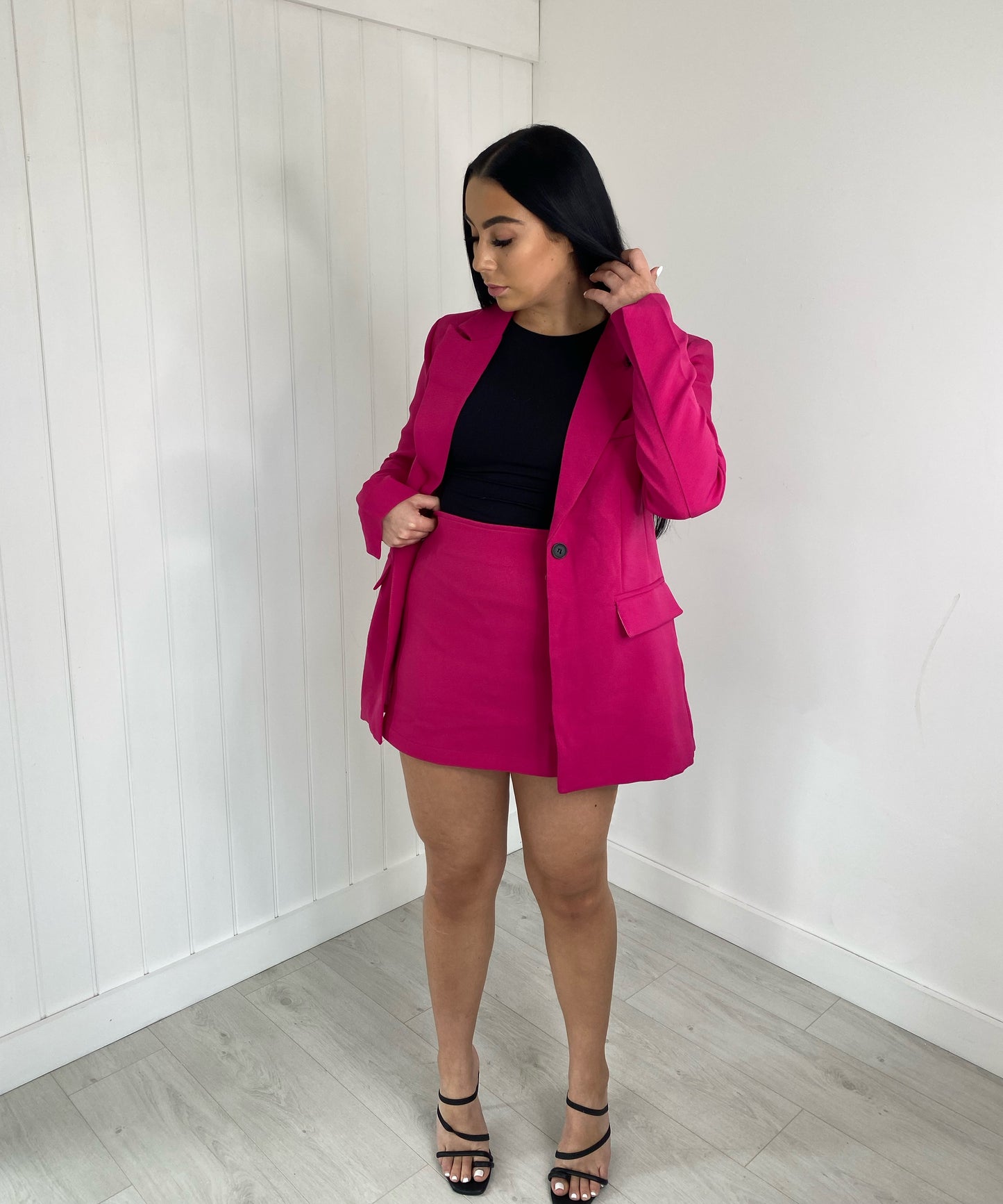 PINK BLAZER AND MINI SKIRT CO-ORD