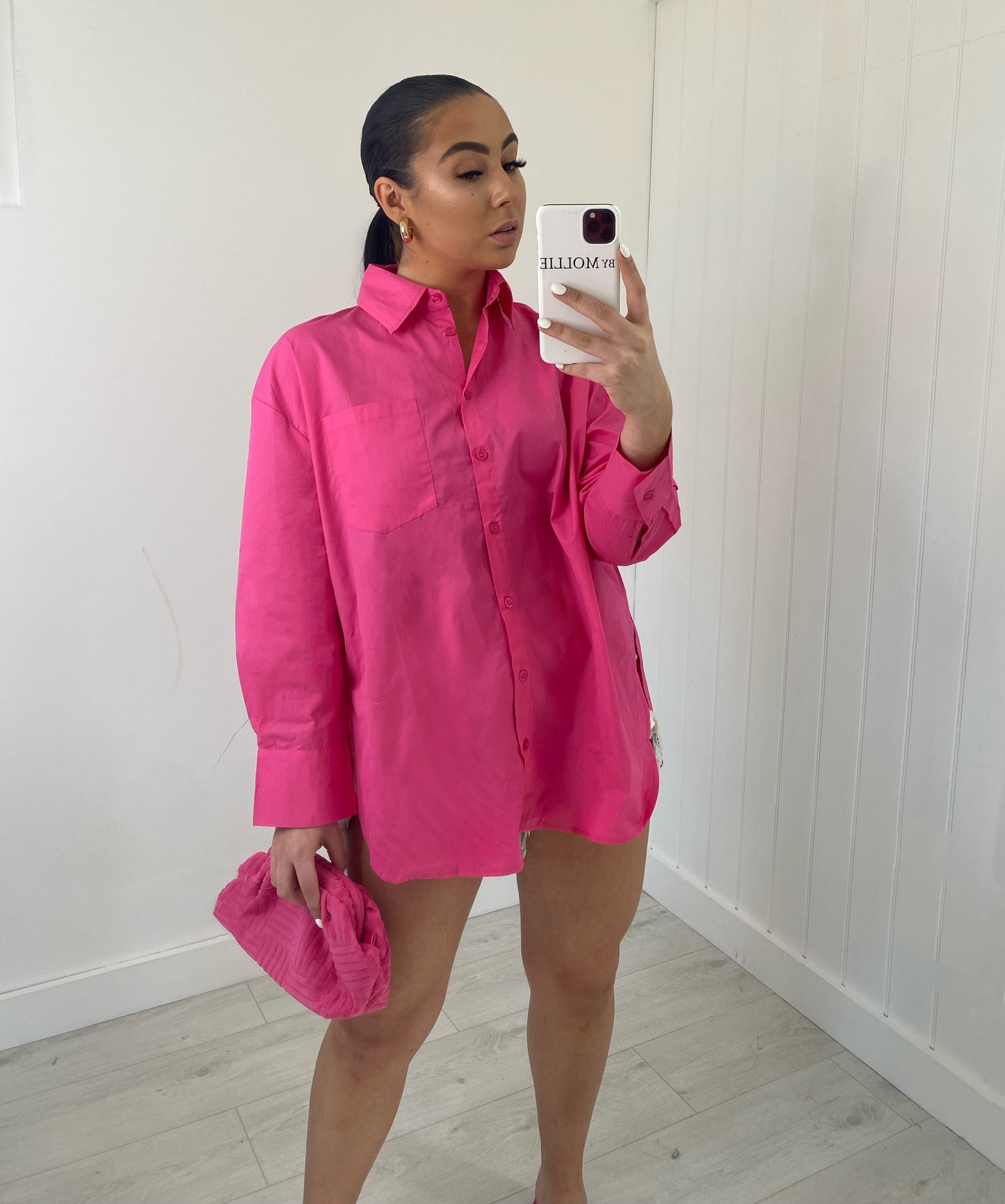 HOT PINK OVERSIZED SHIRT