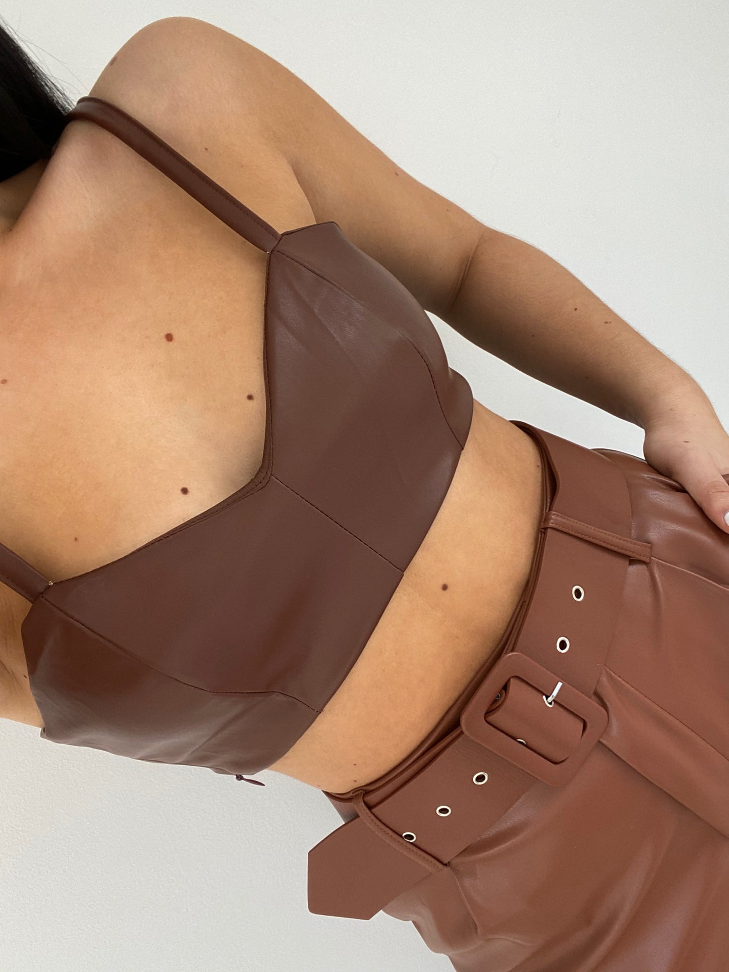 RUST VEGAN LEATHER BRALET