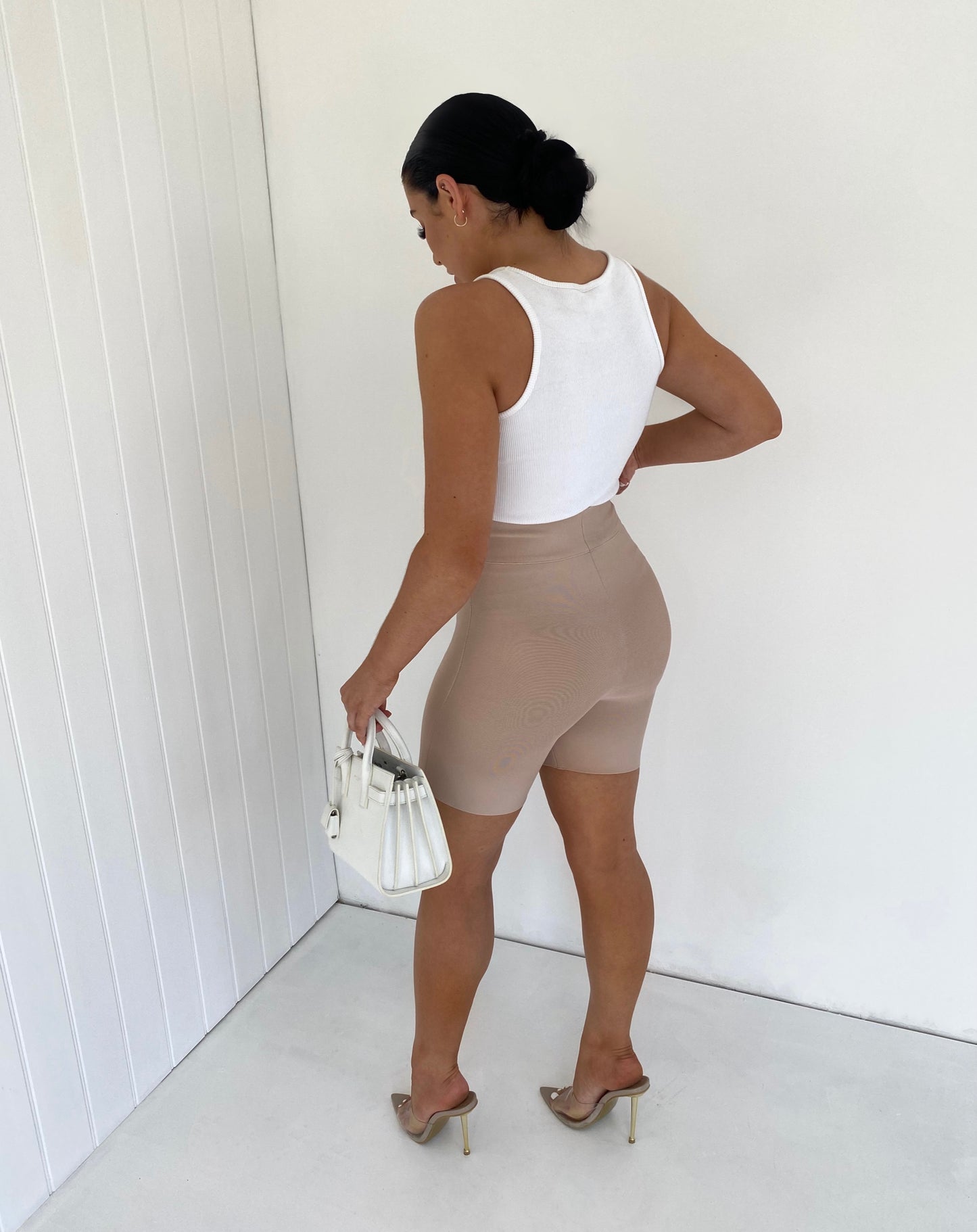 HIGH WAIST BANDAGE CYCLING SHORTS
