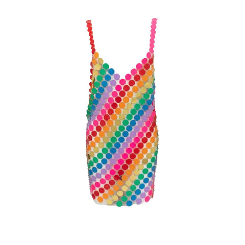 MULTICOLOUR DISK MINI DRESS