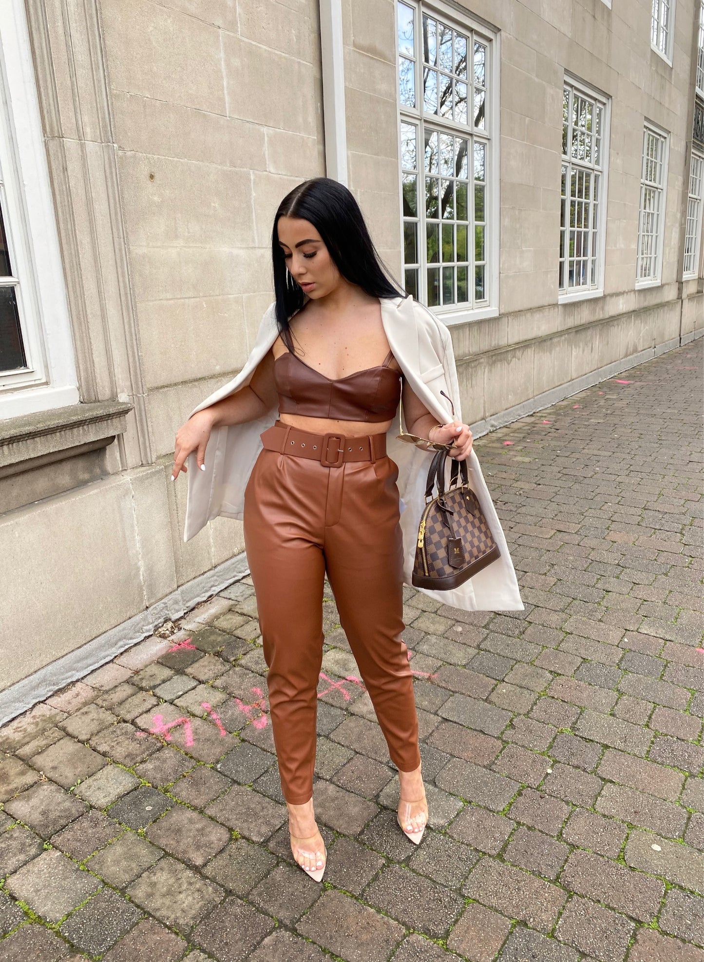 RUST VEGAN LEATHER BRALET