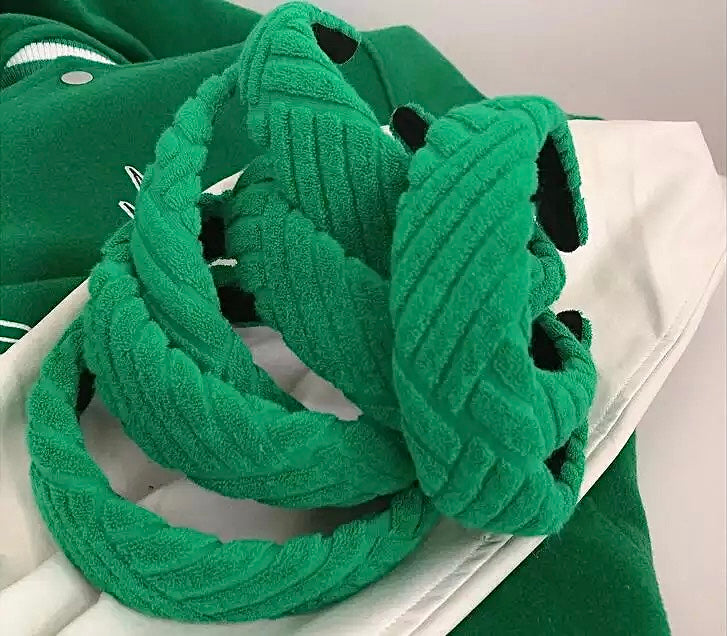 GREEN TOWELLING HEADBAND