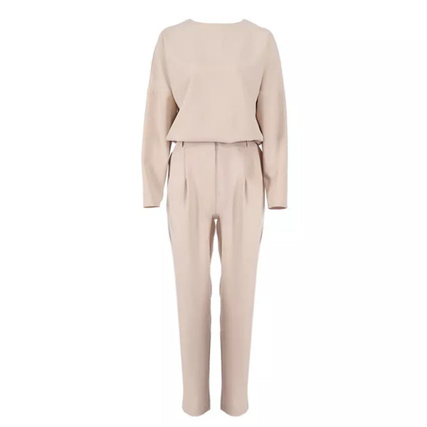 LIGHT BEIGE BLOUSE AND TROUSER SUIT CO-ORD