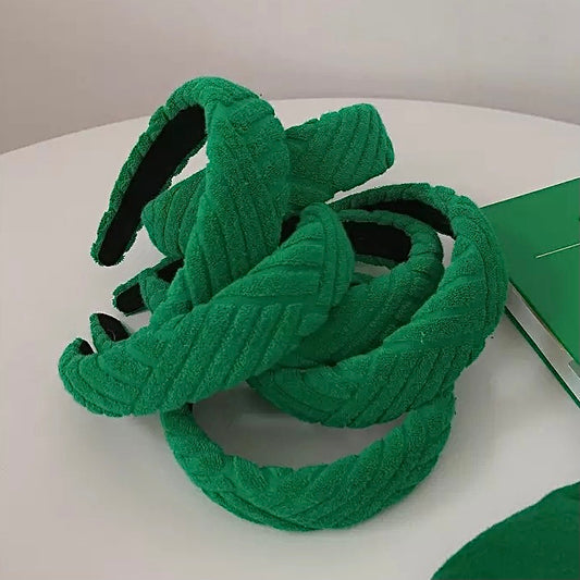 GREEN TOWELLING HEADBAND