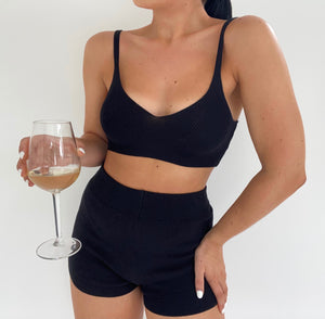 KNIT BRALET AND SHORTS LOUNGE CO-ORD