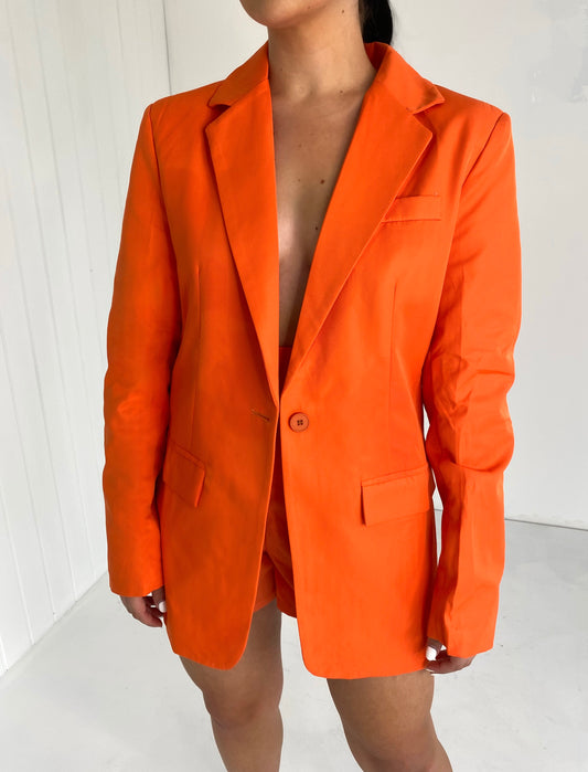 ORANGE OVERSIZED SHOULDER PADDED BLAZER